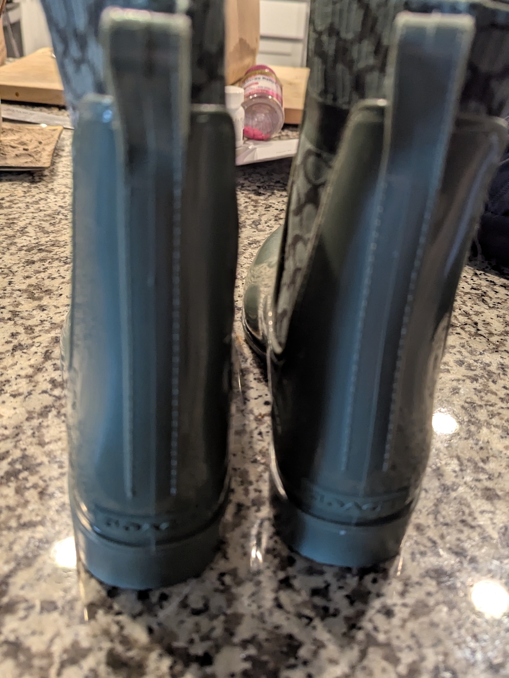 Coach Olive Green Chelsea Rain Ankle Boots - Picture 4 of 6